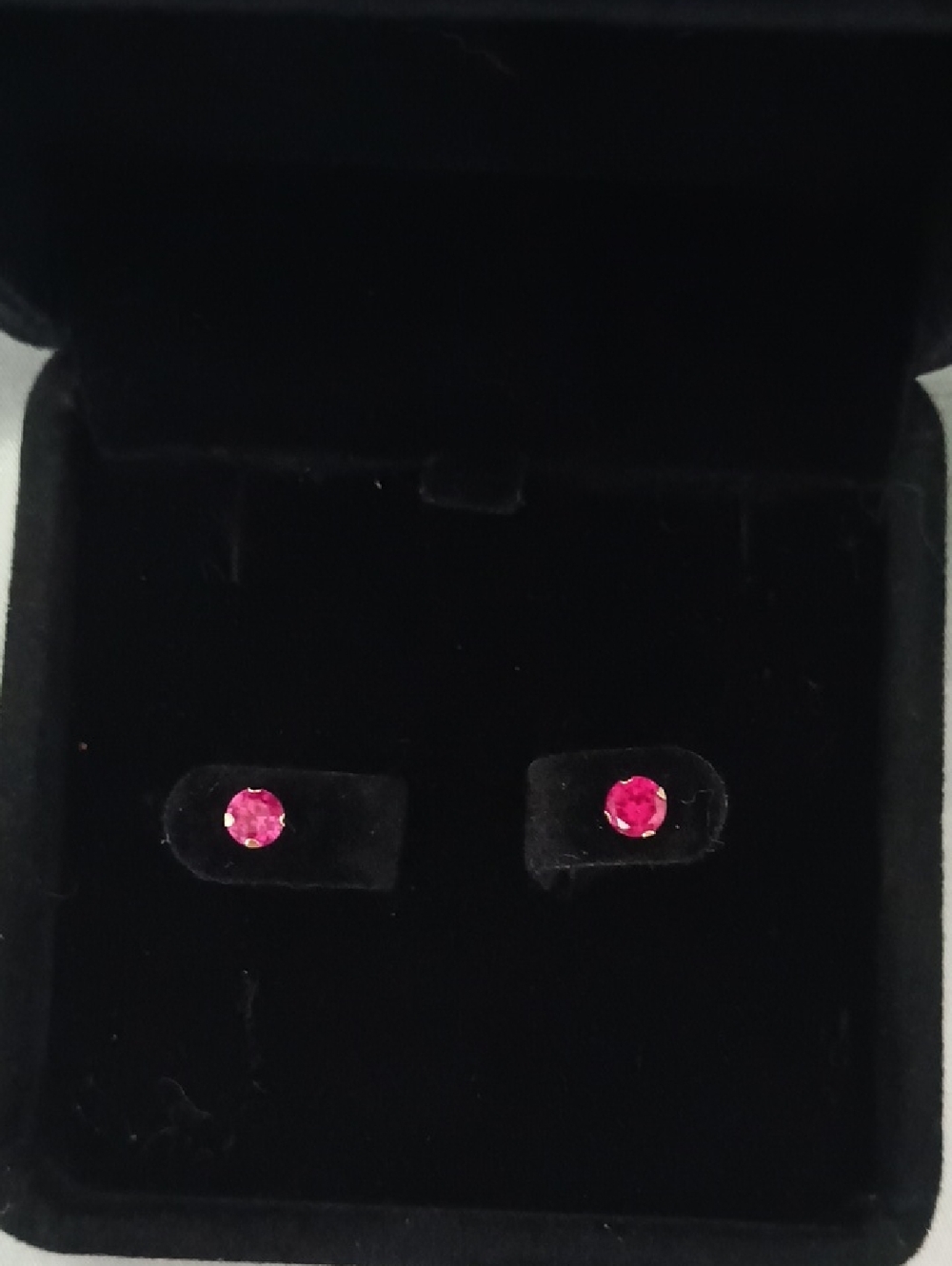 New Real Ruby and 14k gold Setting And Posts Earrings